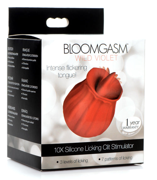 Bloomgasm Bloomgasm Wild Violet 10X Silicone Clit Licking Stimulator - Red Red