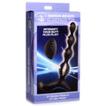 Zeus Electrosex Shock-Beads 80X Vibrating & E-stim Silicone Anal Beads with Remote Black