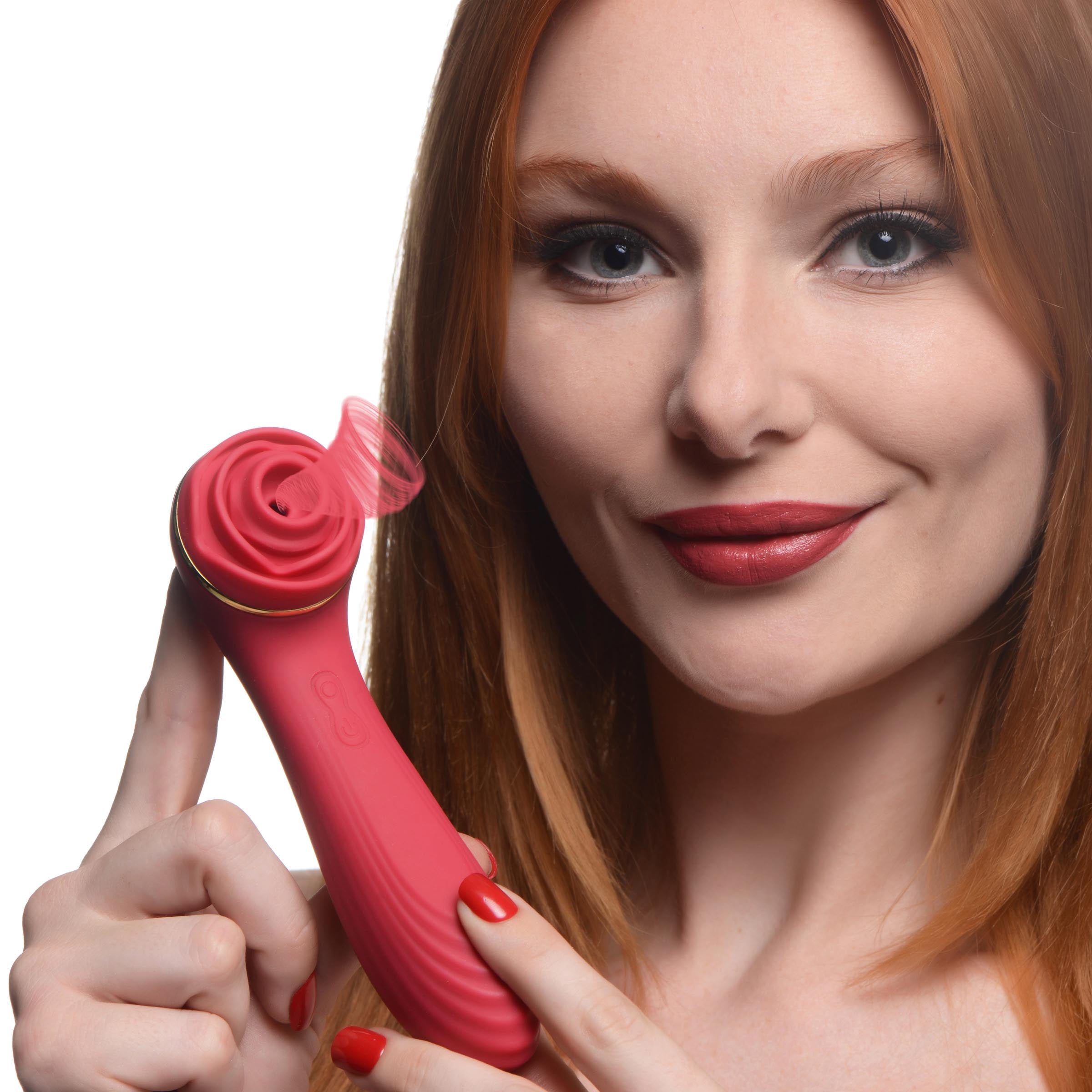 Bloomgasm Passion Petals 10X Silicone Suction Rose Vibrator - Red Red
