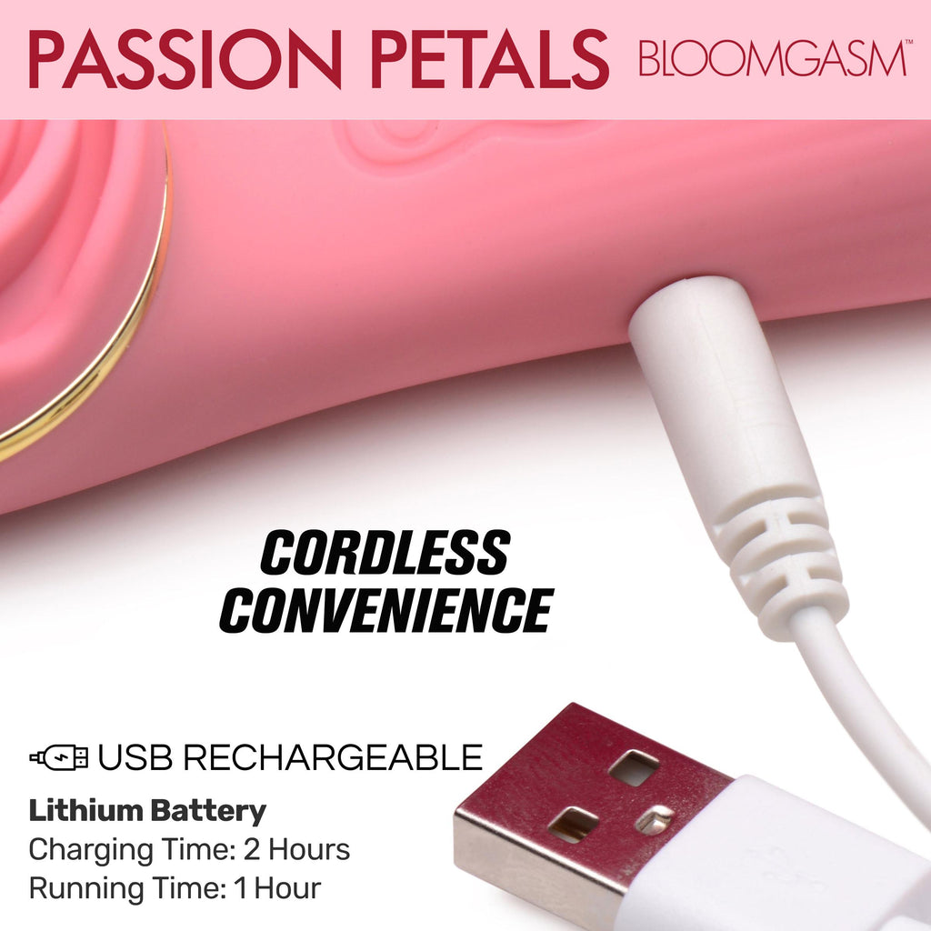 Bloomgasm Passion Petals 10X Silicone Suction Rose Vibrator - Pink Pink