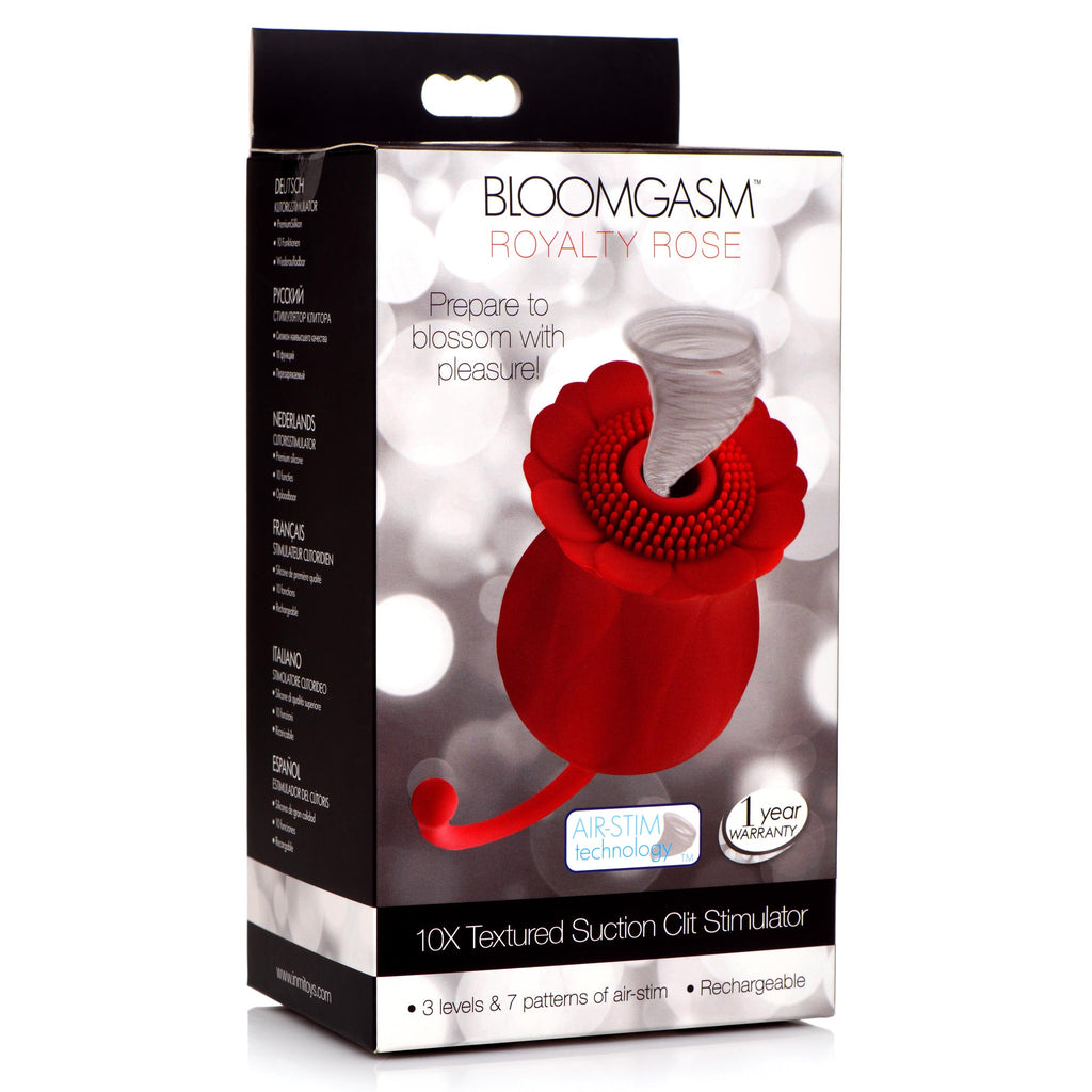 Bloomgasm Royalty Rose Textured Suction Clit Stimulator Red