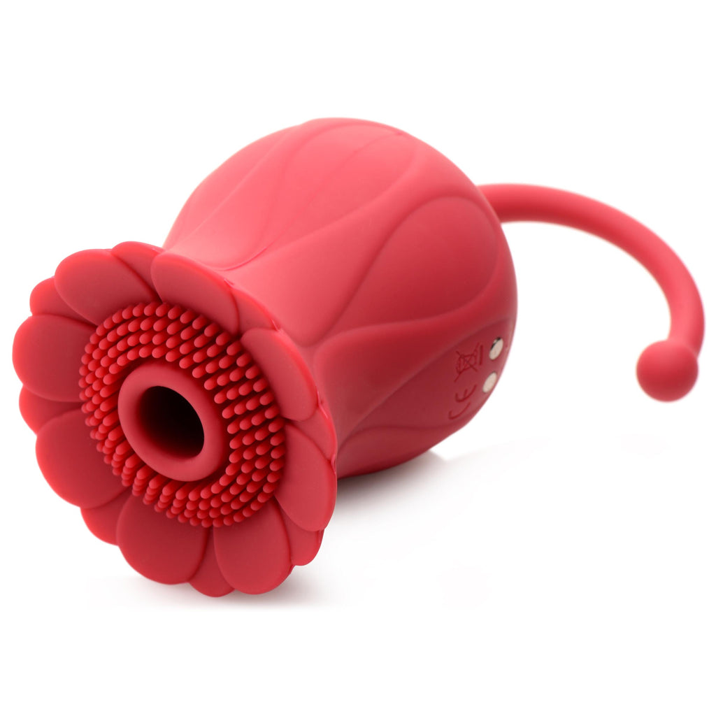 Bloomgasm Royalty Rose Textured Suction Clit Stimulator Red