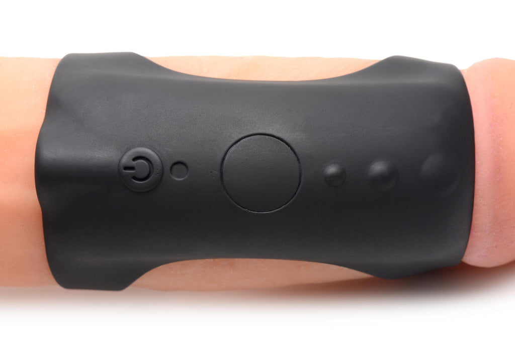 Trinity Men 28X G-Shaft Silicone Ring with Remote Control Black