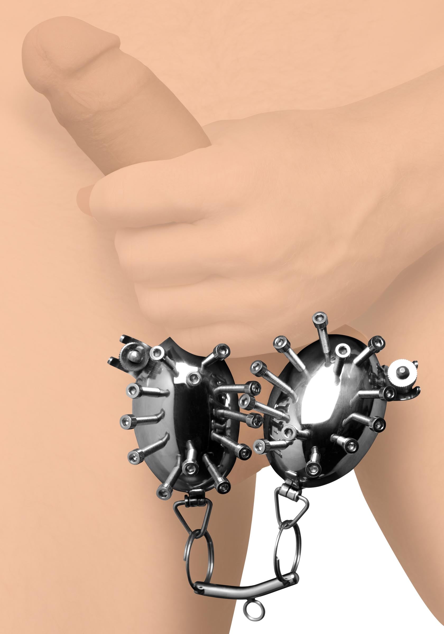 Master Series Scrotum Egg Shells with Spikes Grey