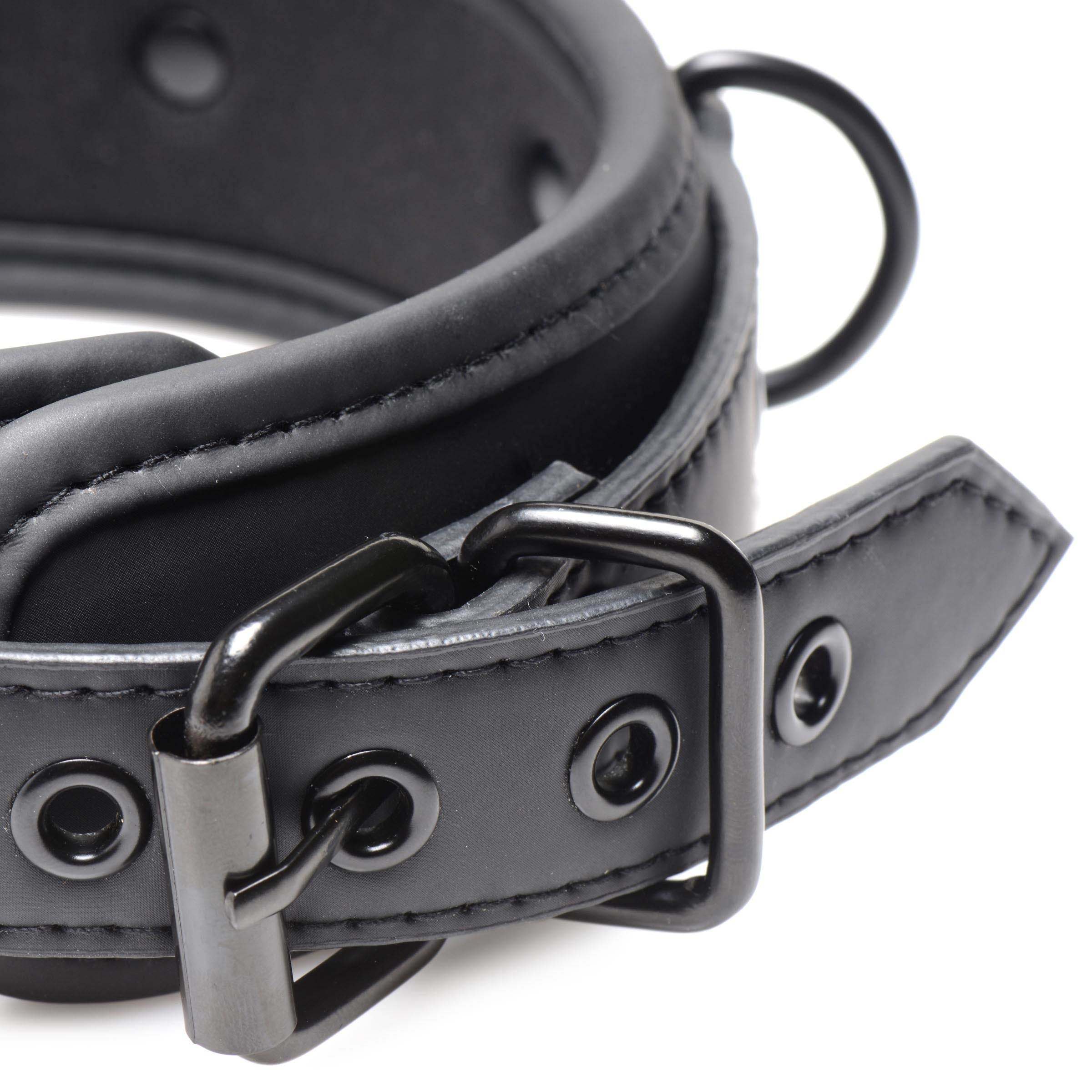 Master Series Collared Temptress Collar with Nipple Clamps Black