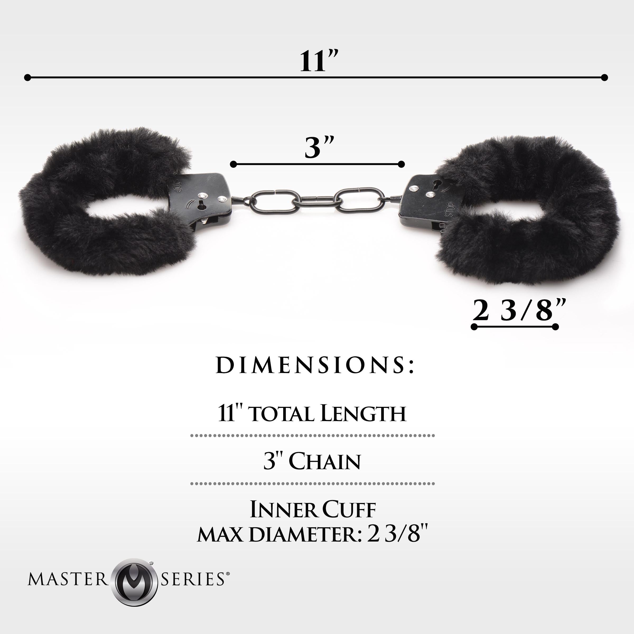 Master Series Cuffed In Fur Furry Handcuffs - Black Black