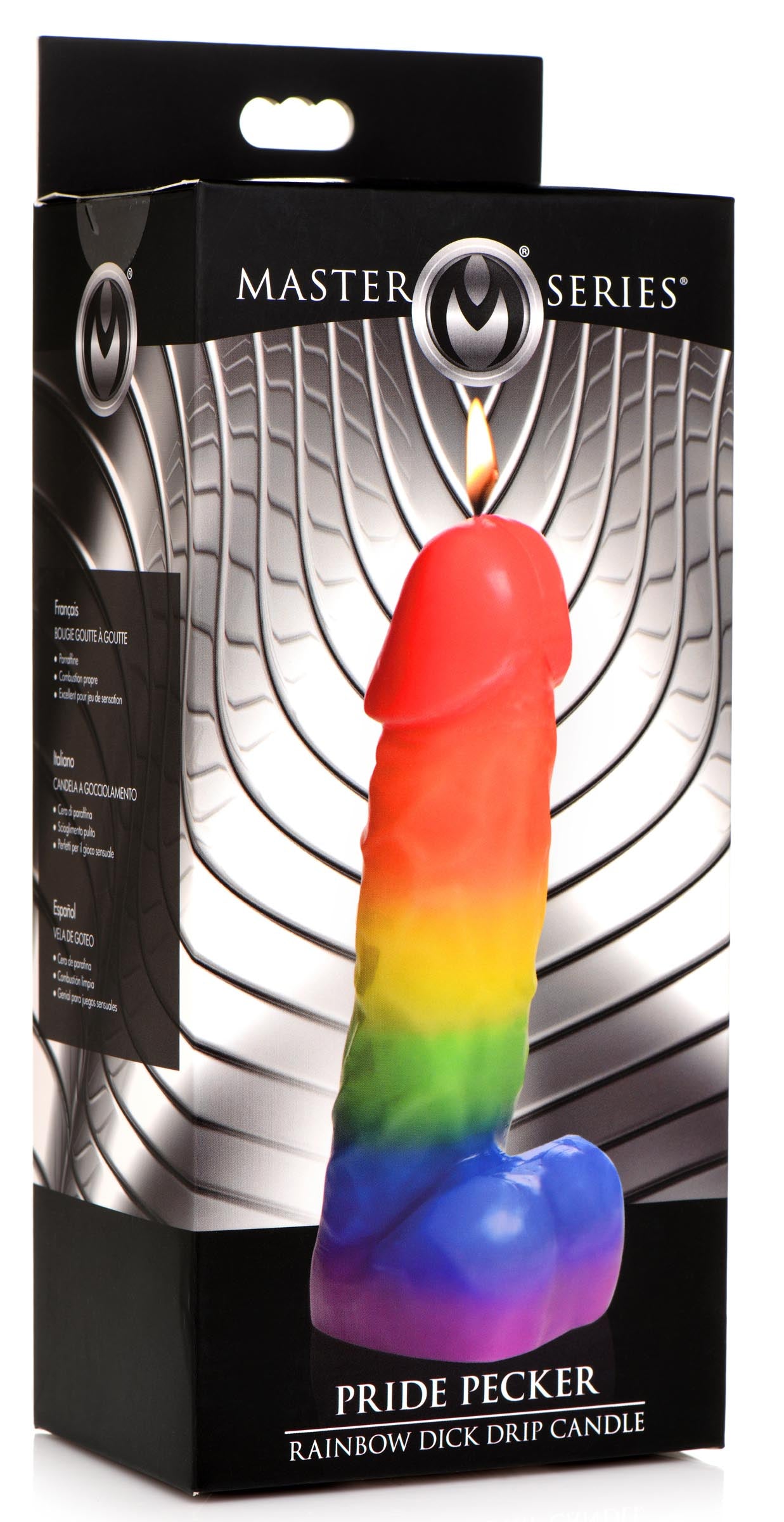 Master Series Pride Pecker Dick Drip Candle - Rainbow Multi