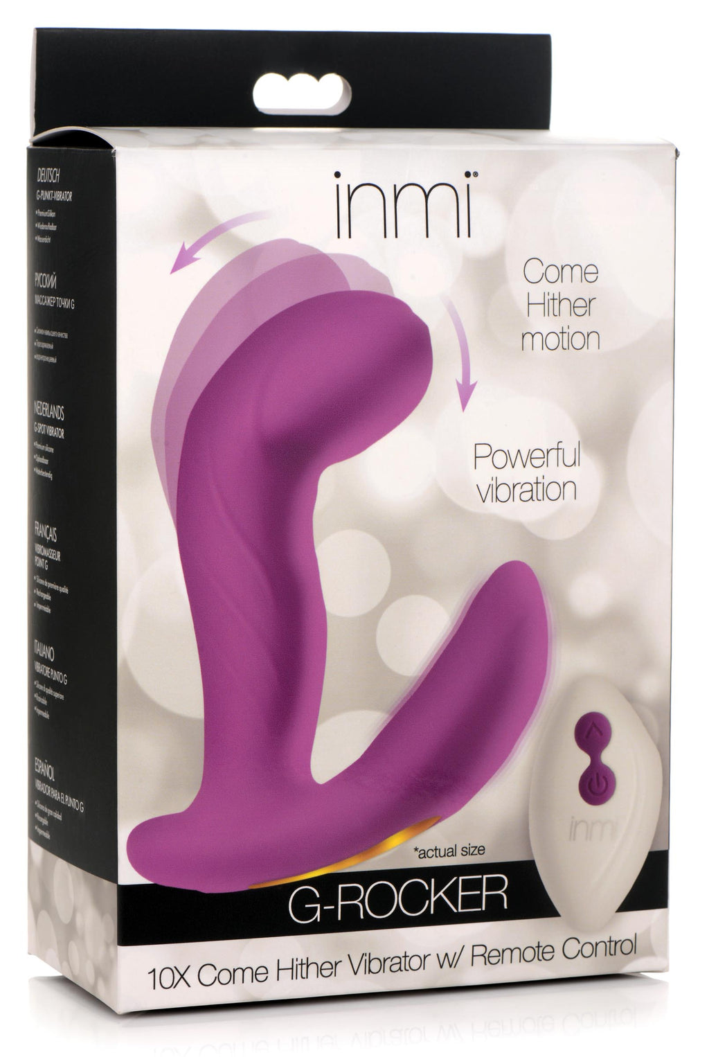 Inmi G-Rocker 10X Come Hither Silicone Vibrator with Remote Control Purple