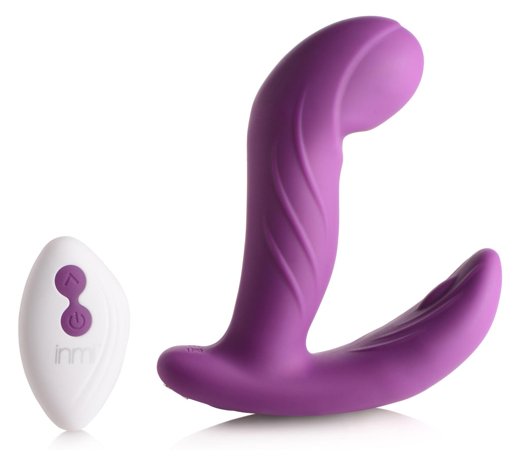 Inmi G-Rocker 10X Come Hither Silicone Vibrator with Remote Control Purple