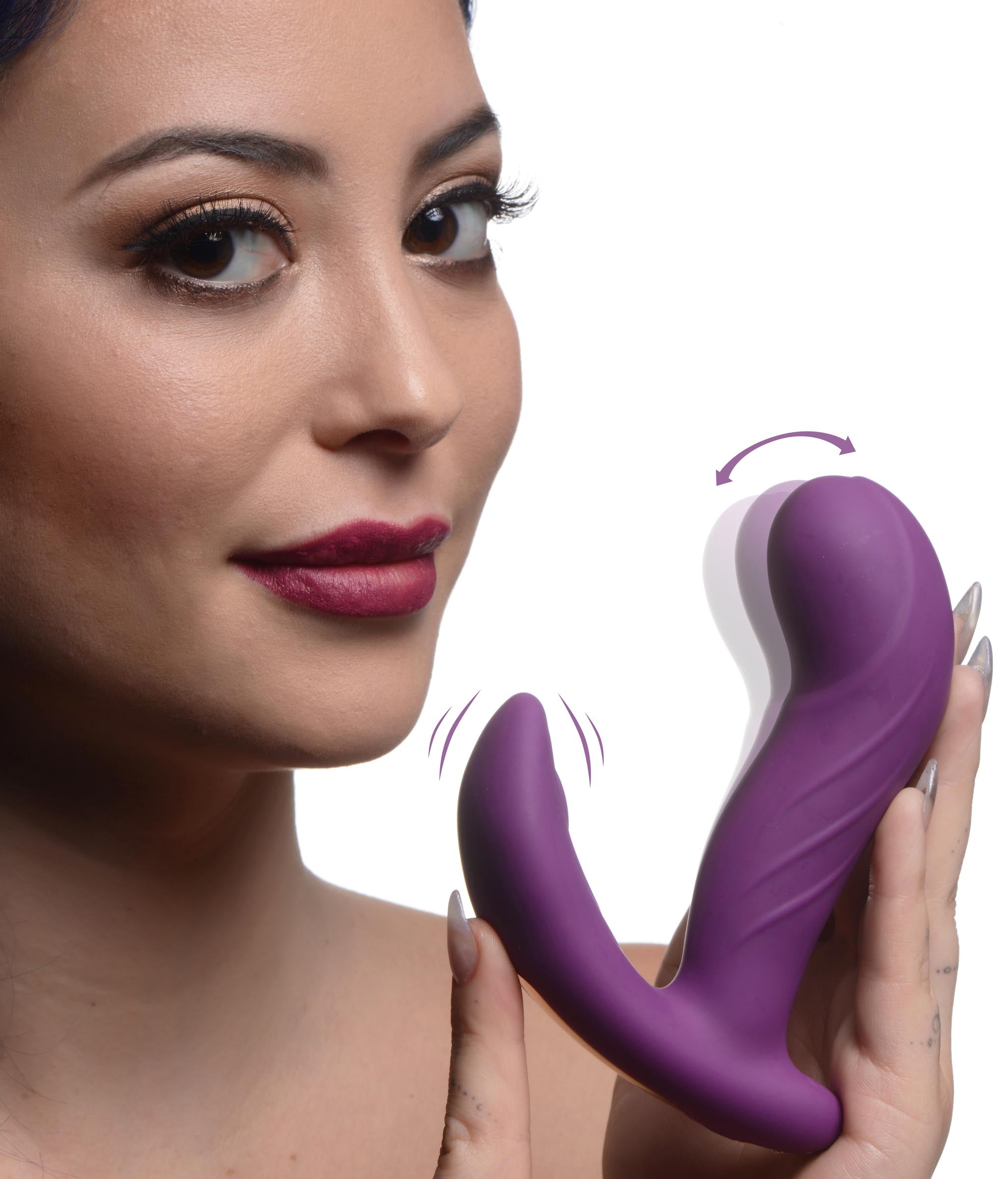 Inmi G-Rocker 10X Come Hither Silicone Vibrator with Remote Control Purple