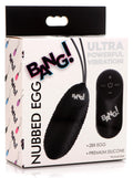 Bang! 28X Nubbed Silicone Vibrating Egg with Remote Control Black