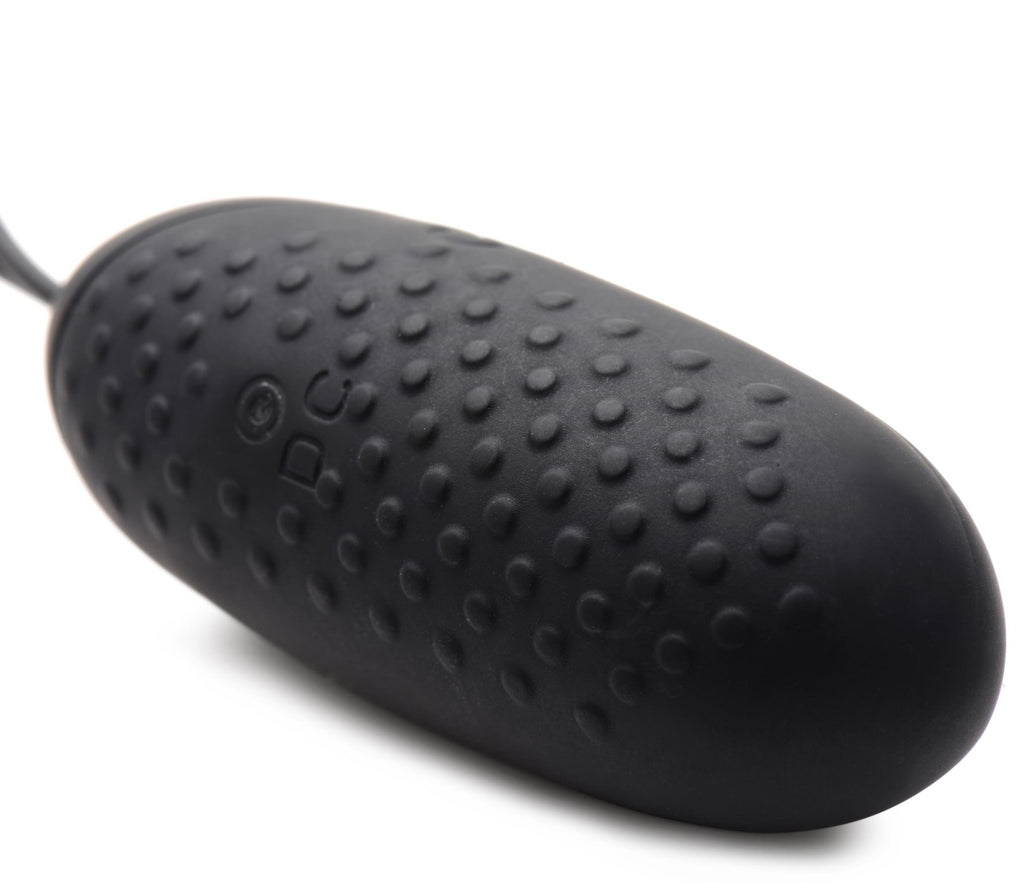 Bang! 28X Nubbed Silicone Vibrating Egg with Remote Control Black