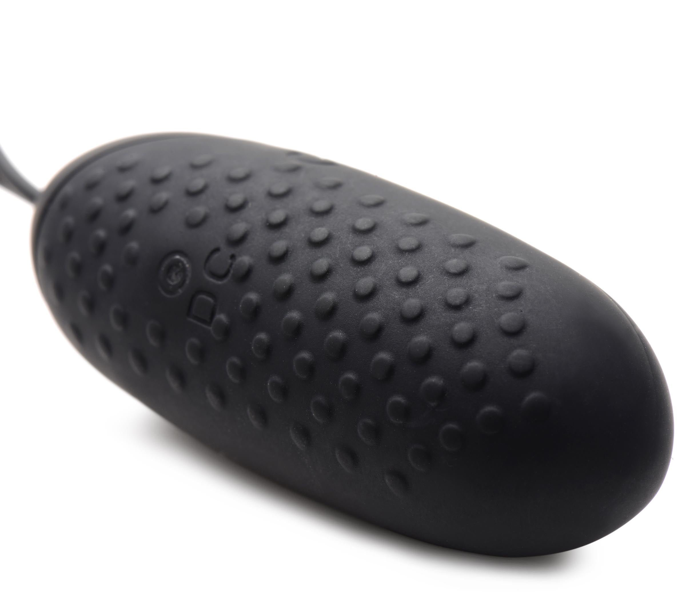 Bang! 28X Nubbed Silicone Vibrating Egg with Remote Control Black