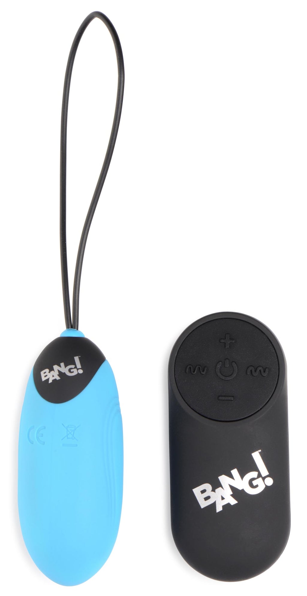 Bang! 28X Grooved Silicone Vibrating Egg with Remote Control Blue