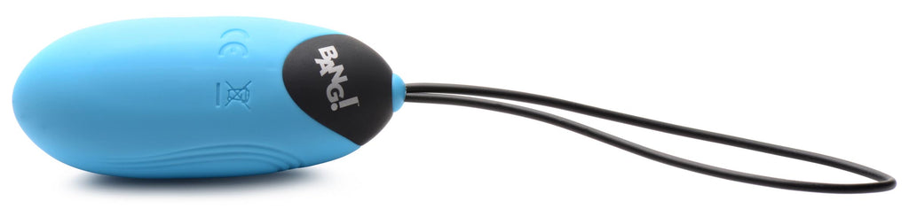 Bang! 28X Grooved Silicone Vibrating Egg with Remote Control Blue