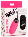 Bang! 28X Swirl Silicone Vibrating Egg with Remote Control Pink