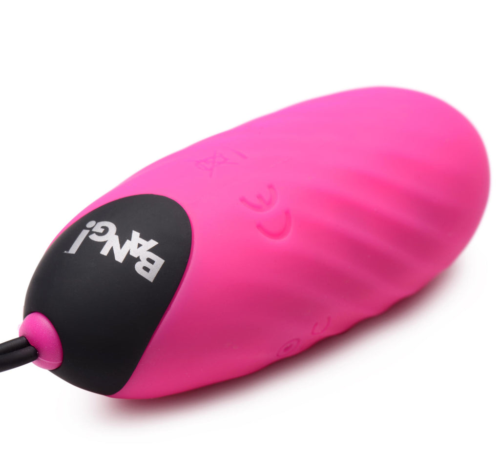 Bang! 28X Swirl Silicone Vibrating Egg with Remote Control Pink