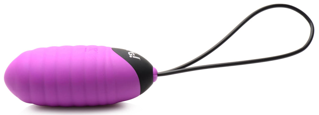 Bang! 28X Ribbed Silicone Vibrating Egg with Remote Control Purple