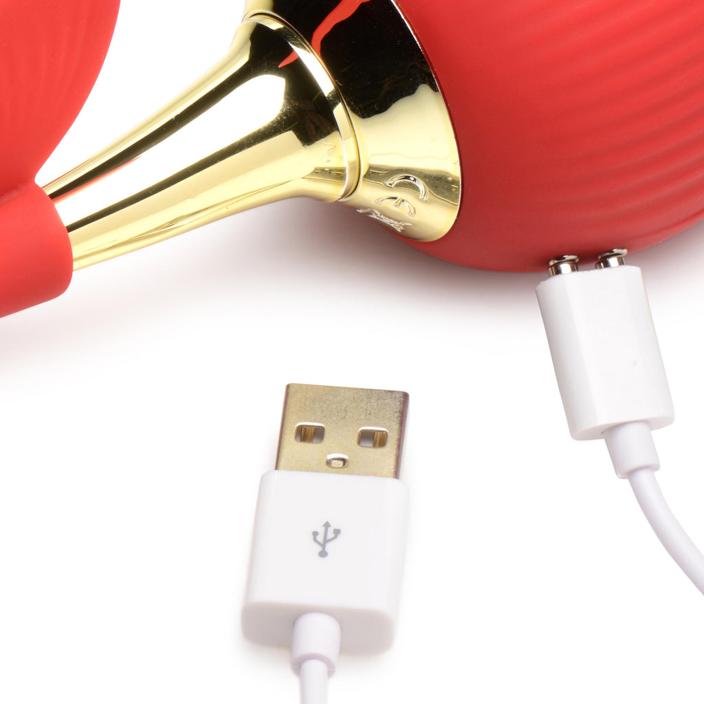 Bloomgasm Bloomgasm Flutter Rose Clit Sucking Stimulator with Butterfly Teaser Red