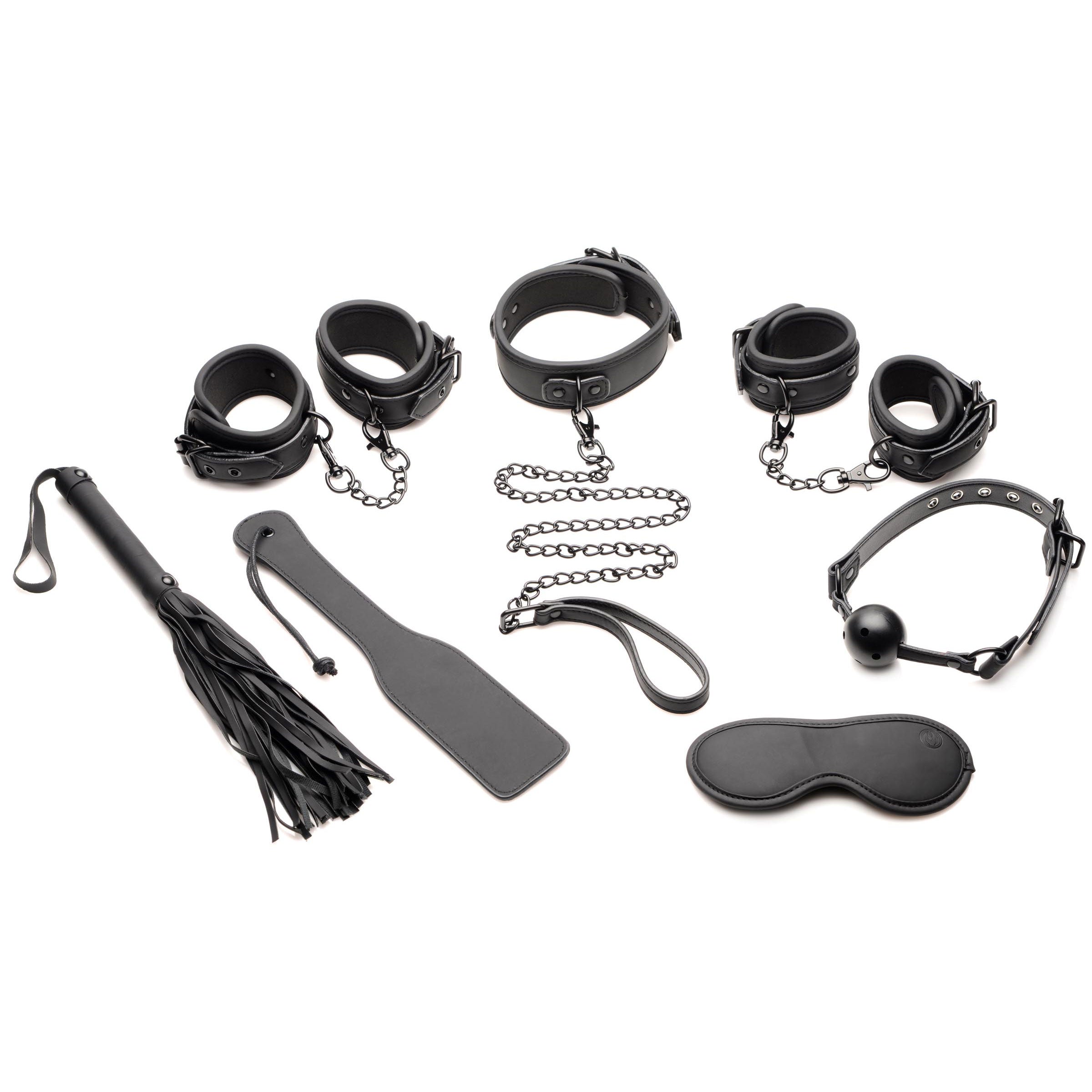Master Series Master of Kink 10 Piece Bondage Set Black