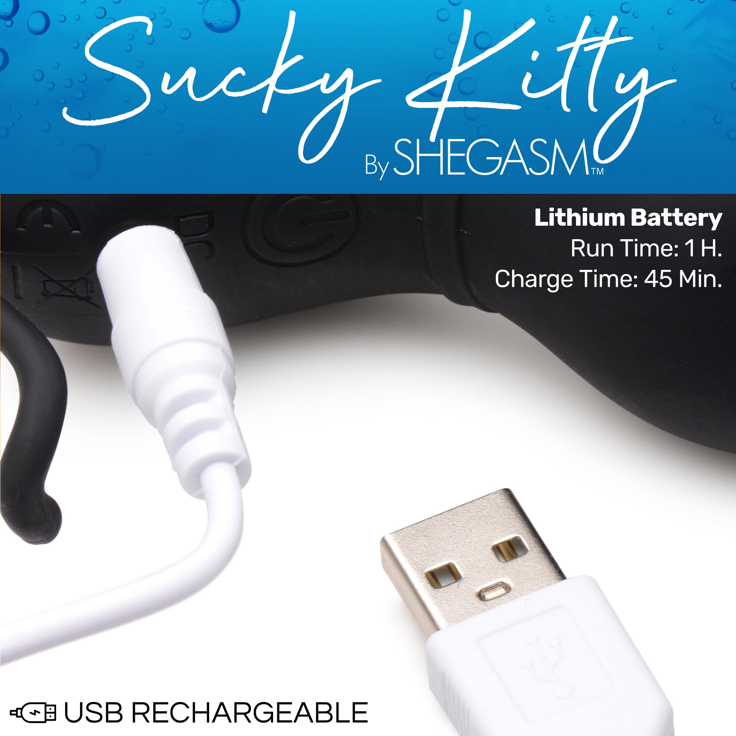 Shegasm Sucky Kitty Silicone Clitoral Stimulator - Black Black