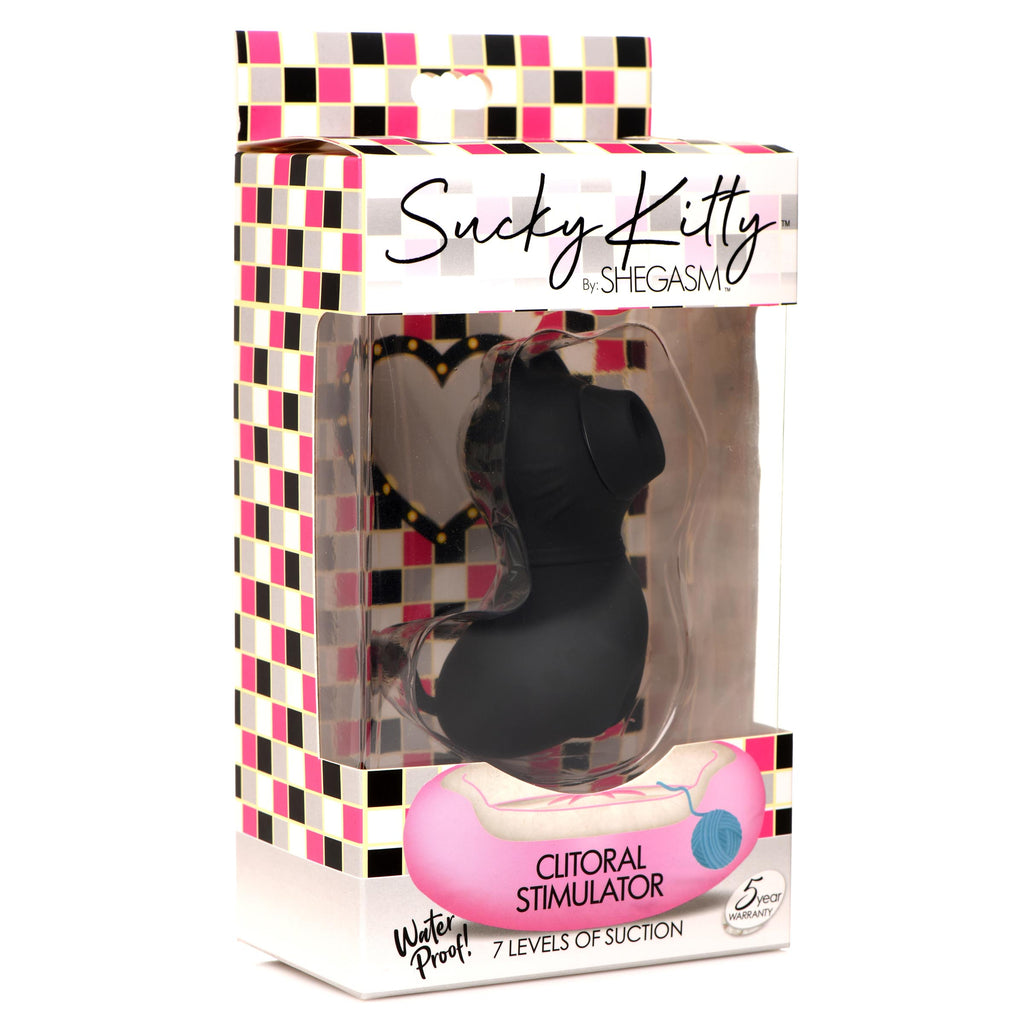 Shegasm Sucky Kitty Silicone Clitoral Stimulator - Black Black