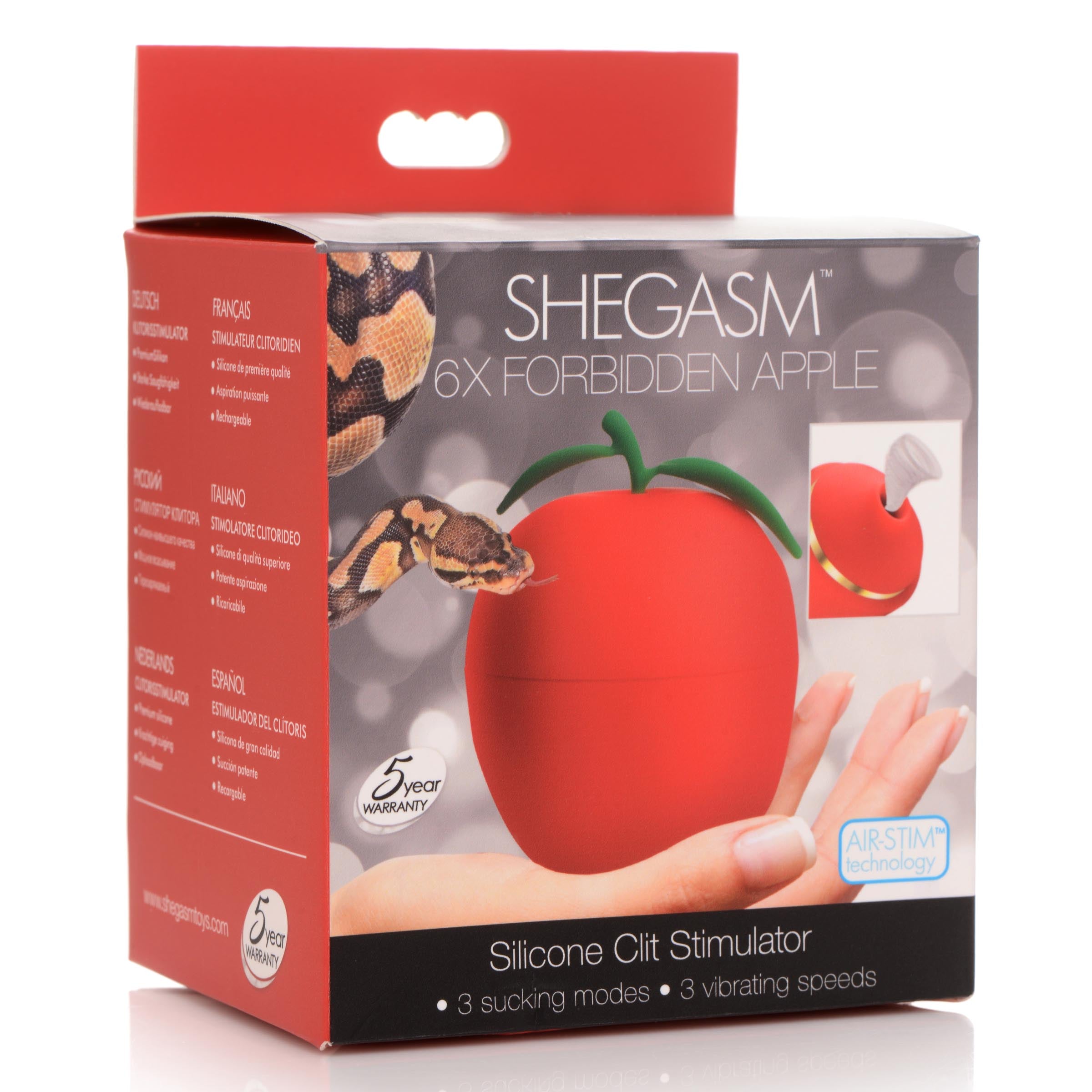 Shegasm 6X Forbidden Apple Silicone Clit Stimulator Red