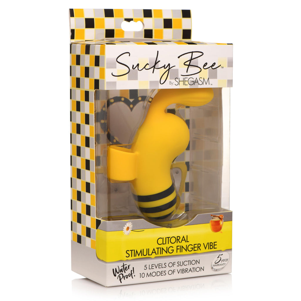 Shegasm Sucky Bee Clitoral Stimulating Finger Vibe Yellow