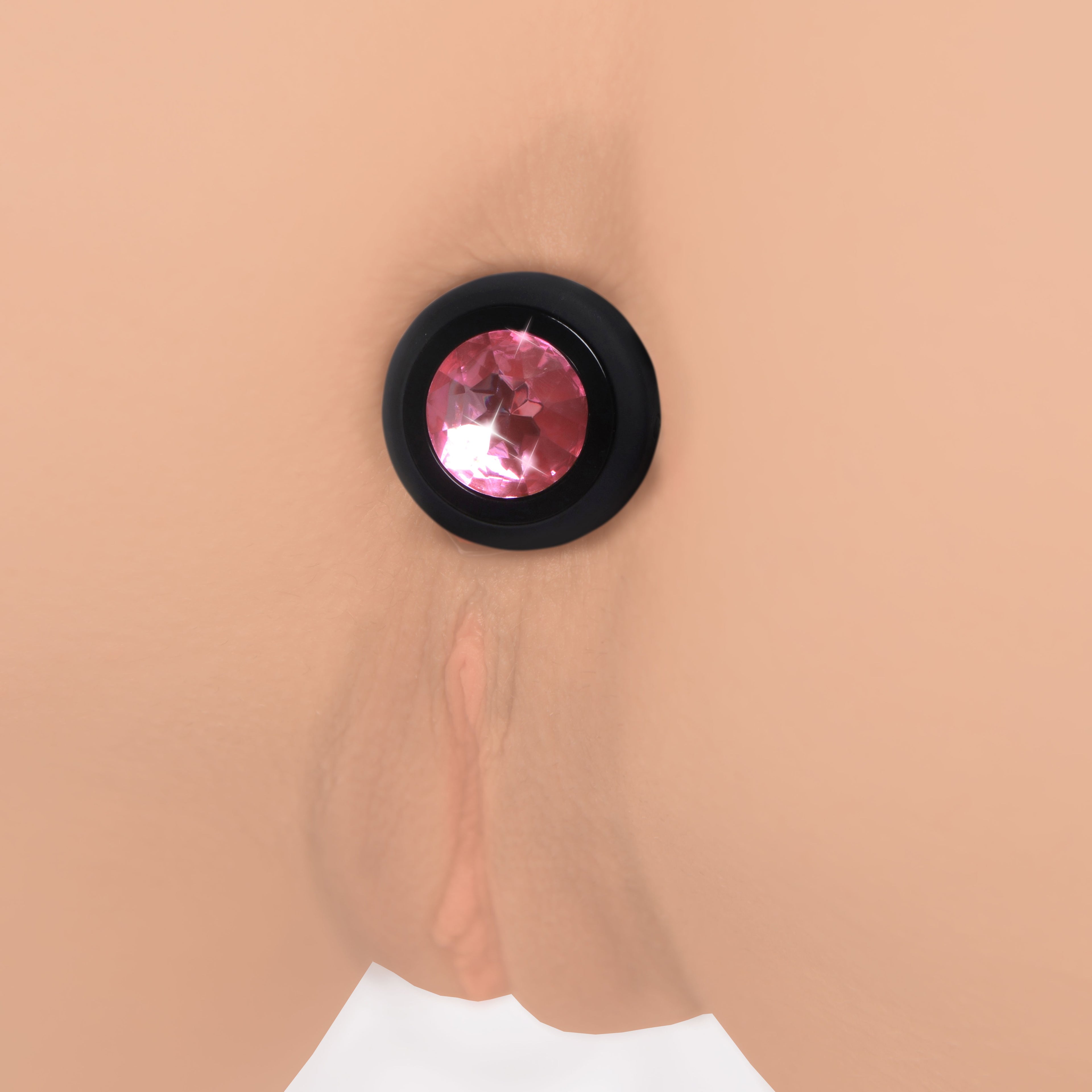 Booty Sparks 28X Vibrating Silicone Pink Gem Anal Plug - Small Pink