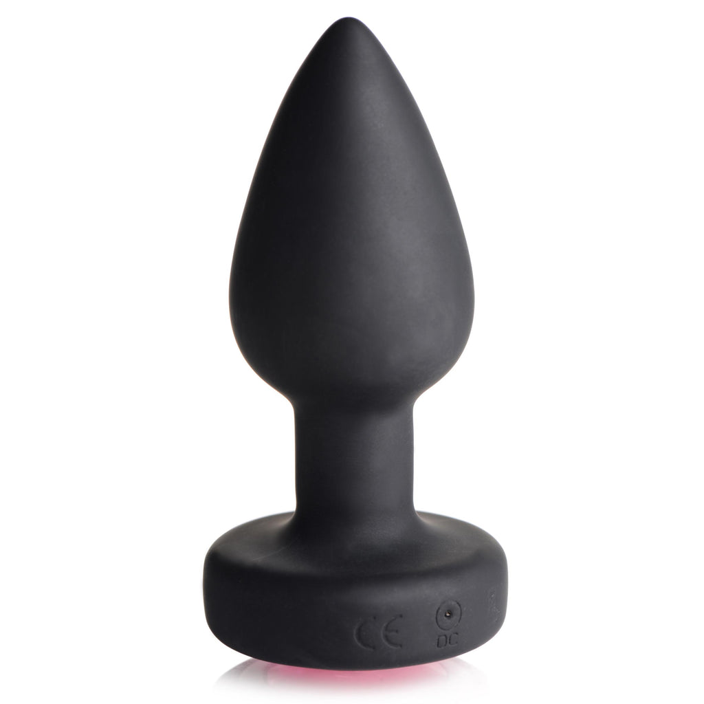 Booty Sparks 28X Vibrating Silicone Pink Gem Anal Plug - Small Pink