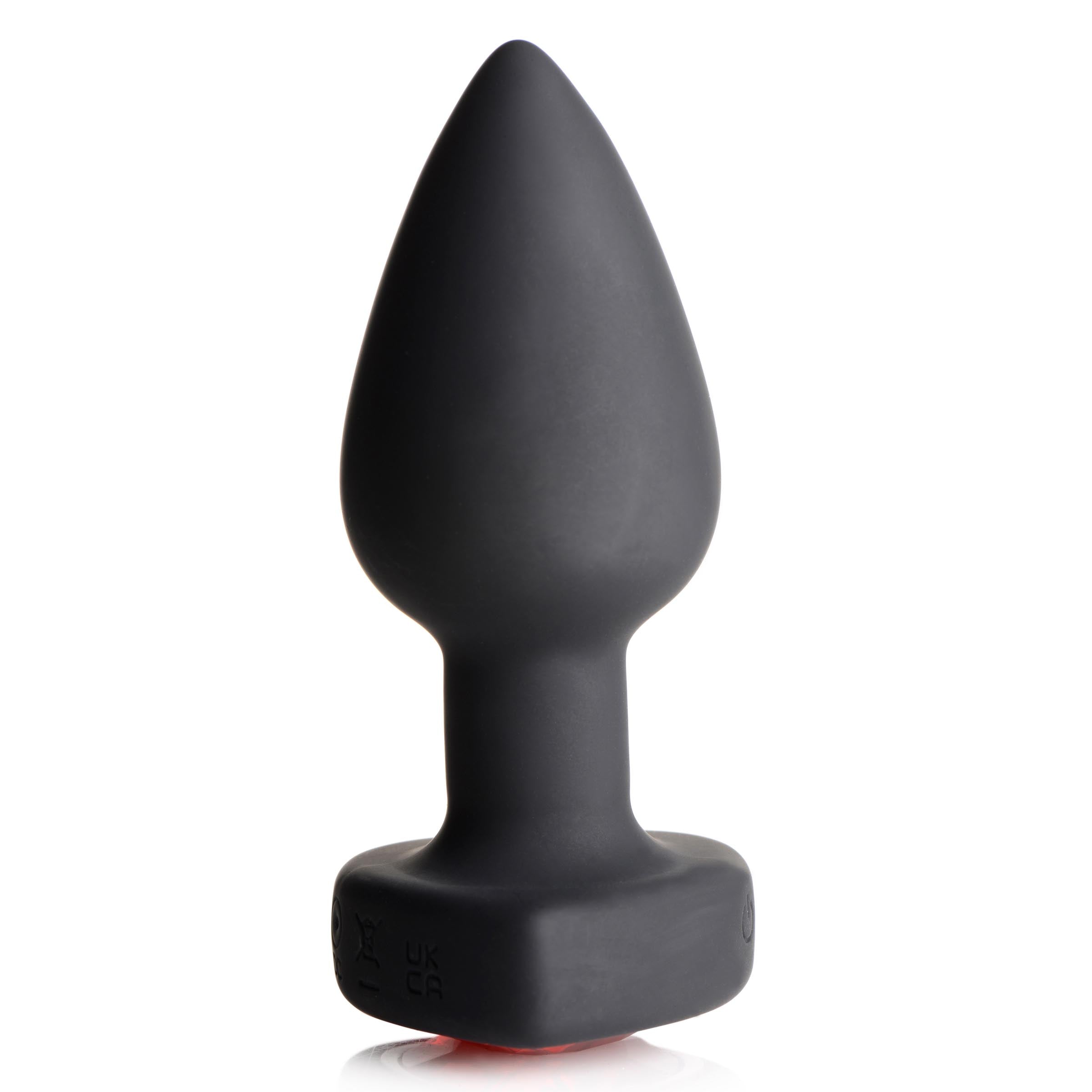 Booty Sparks 28X Vibrating Silicone Red Heart Anal Plug - Small Red