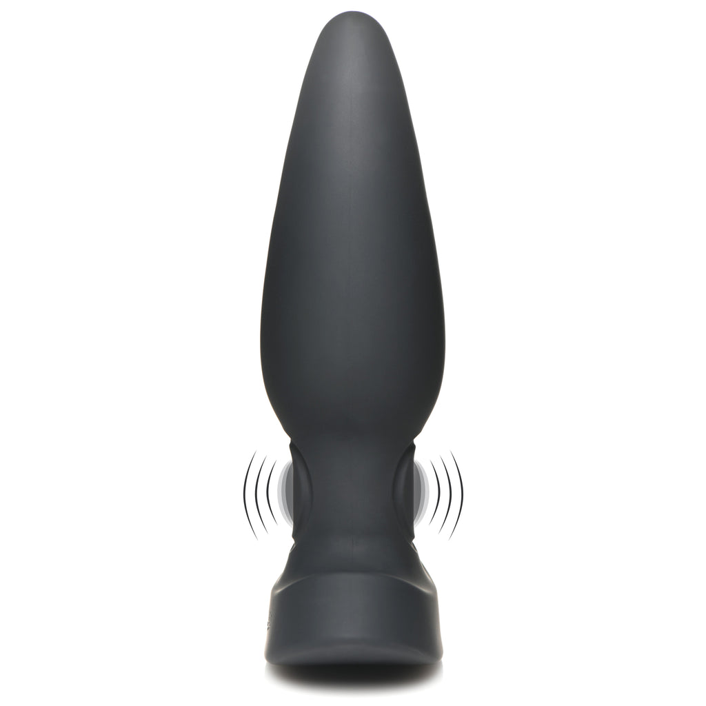 ThunderPlugs 25X Pulsing and Vibrating Silicone Plug with Remote Black