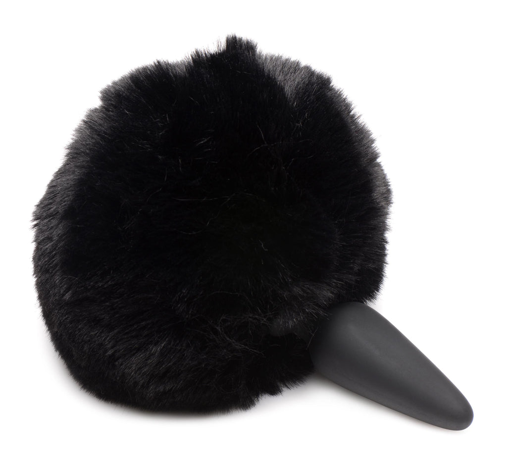 Tailz Small Anal Plug with Interchangeable Bunny Tail - Black Black
