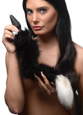 Tailz Small Anal Plug with Interchangeable Fox Tail - Black and White Black