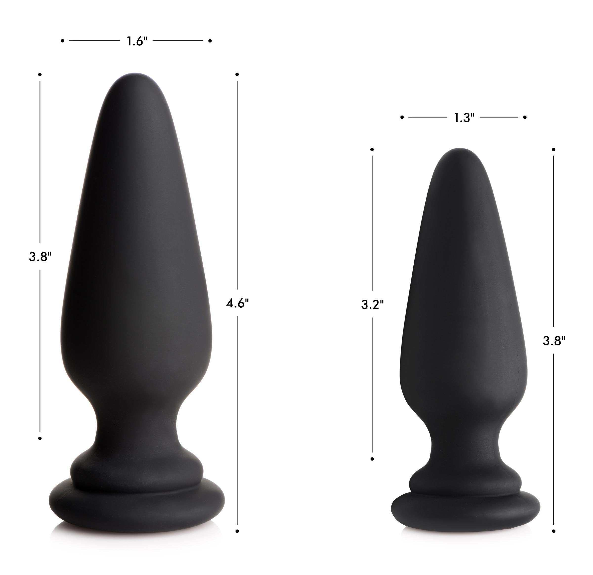Tailz Small Anal Plug with Interchangeable Fox Tail - Black and White Black