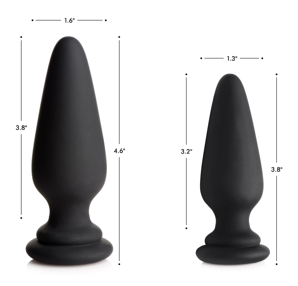 Tailz Small Anal Plug with Interchangeable Fox Tail - Black and White White