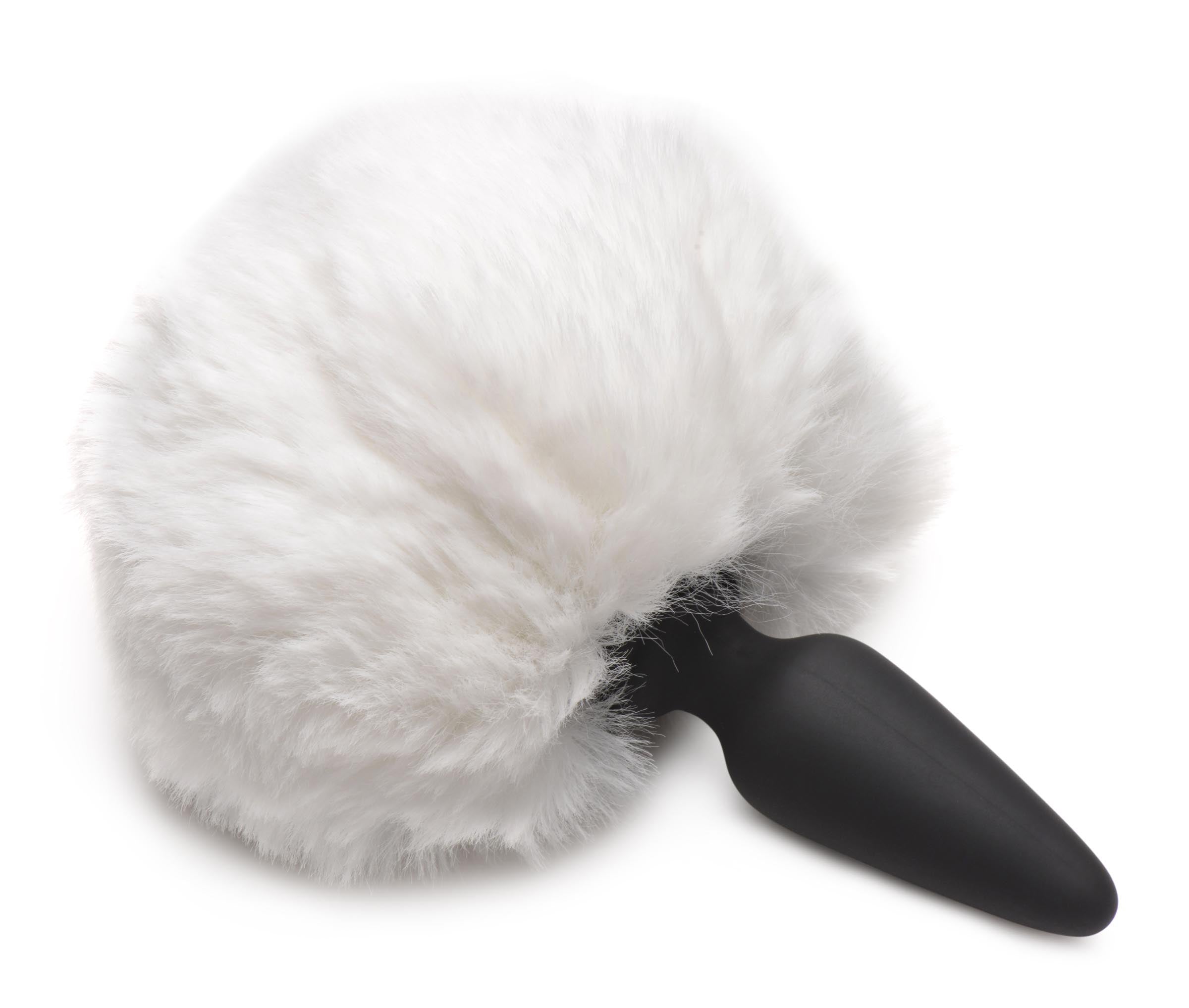 Tailz Large Anal Plug with Interchangeable Bunny Tail - Black White