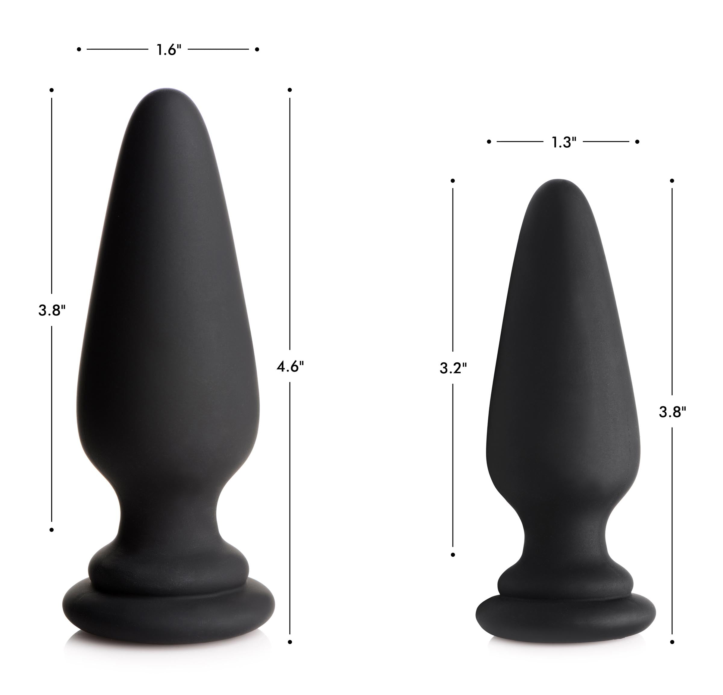 Tailz Large Anal Plug with Interchangeable Fox Tail - Black and White Black