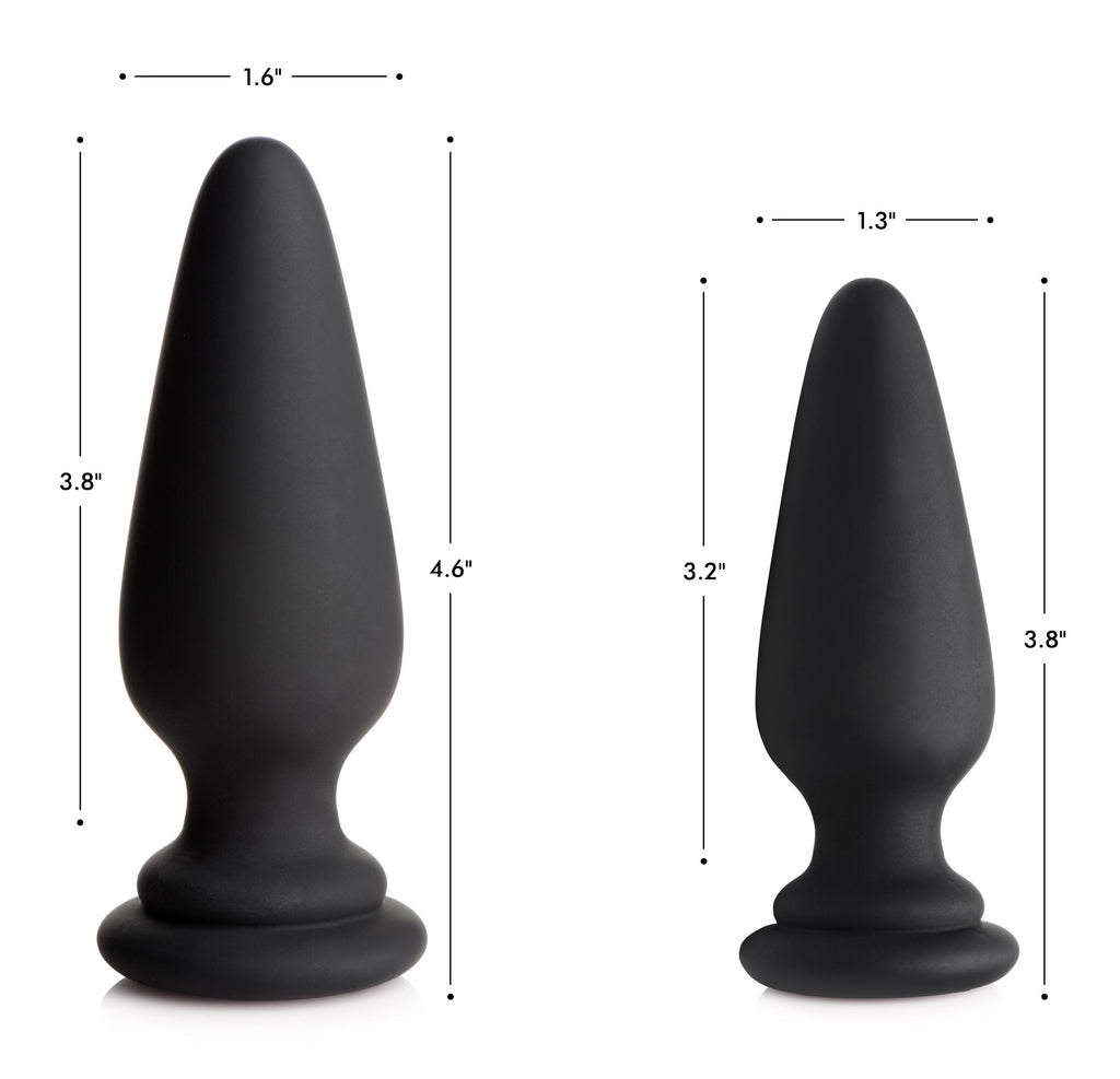 Tailz Large Anal Plug with Interchangeable Fox Tail - Black and White White