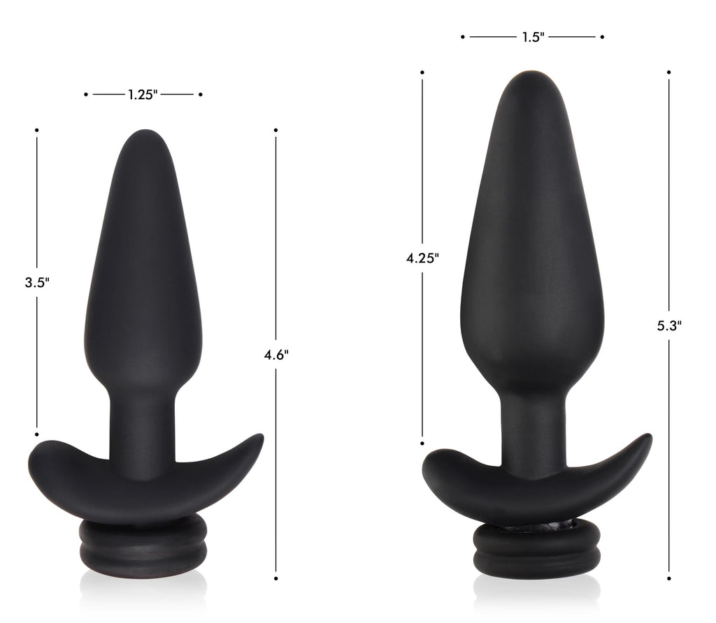 Tailz Small Vibrating Anal Plug with Interchangeable Bunny Tail - Black Black