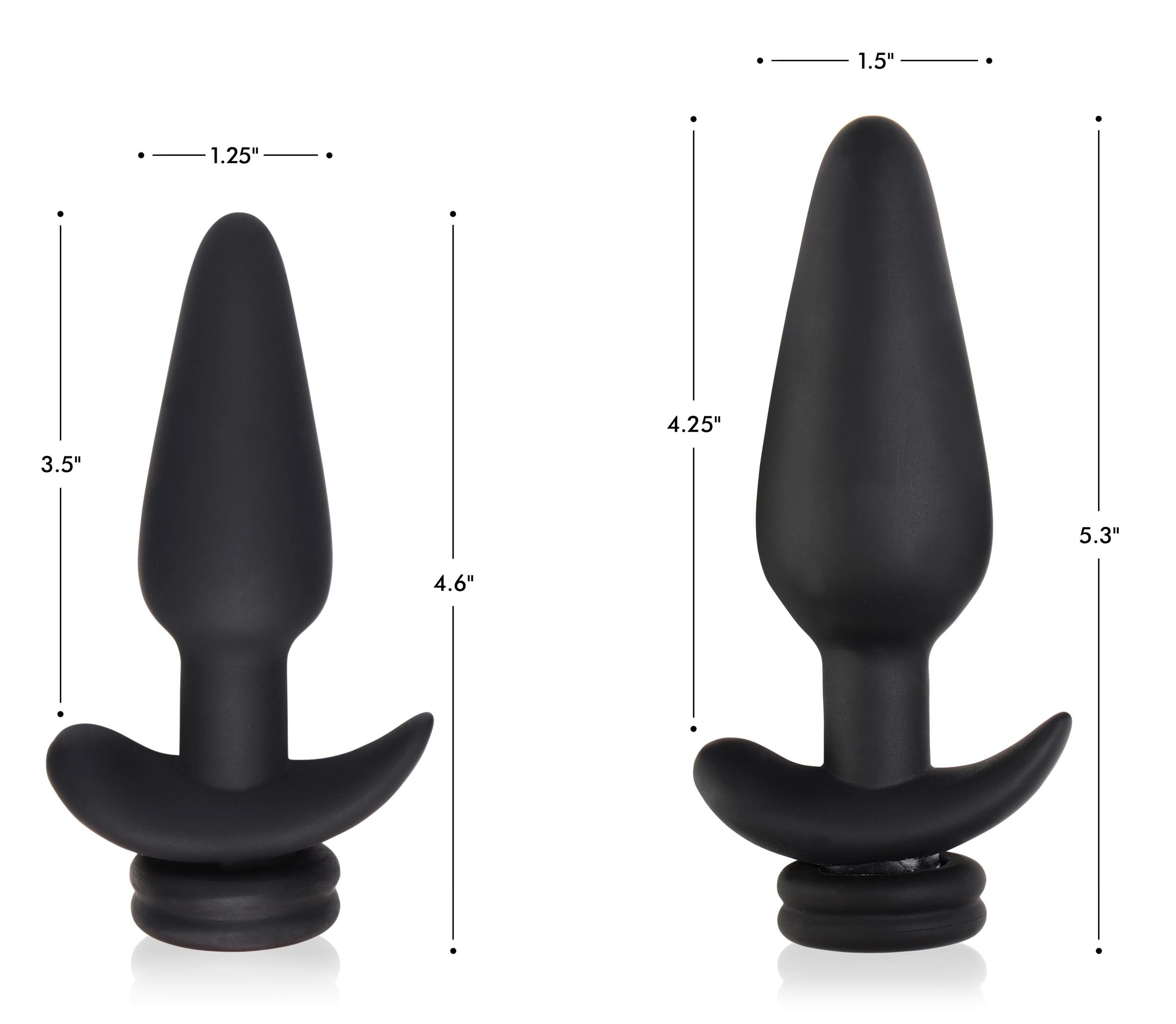 Tailz Small Vibrating Anal Plug with Interchangeable Bunny Tail - Black Black
