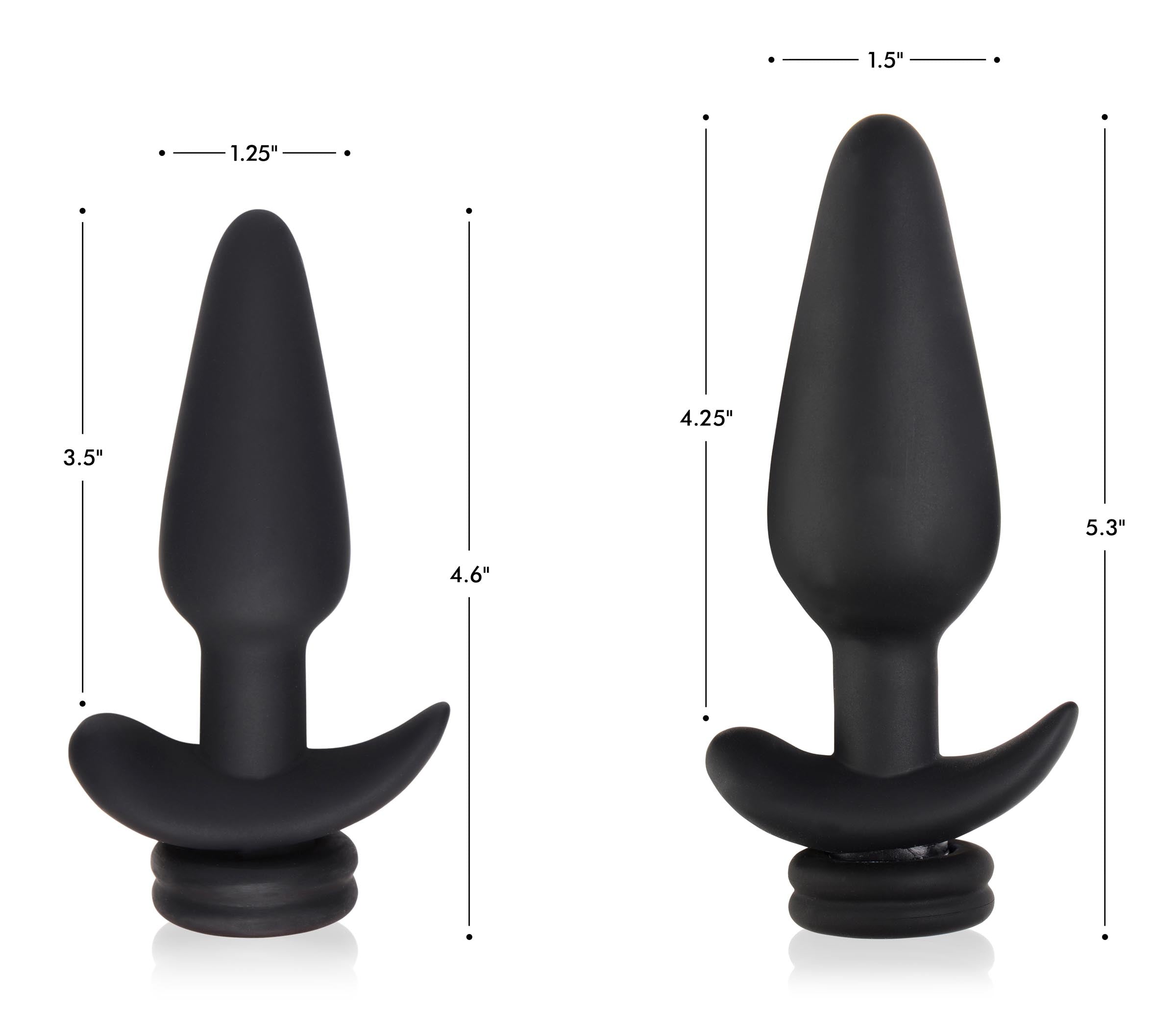 Tailz Small Vibrating Anal Plug with Interchangeable Fox Tail - Black and White Black