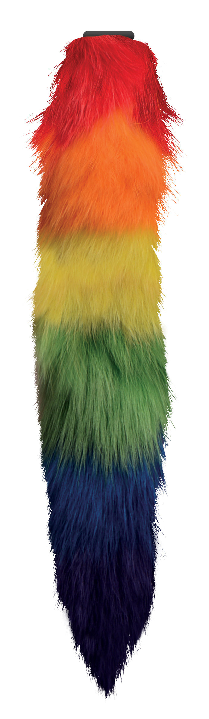 Tailz Large Vibrating Anal Plug with Interchangeable Fox Tail - Rainbow Multi