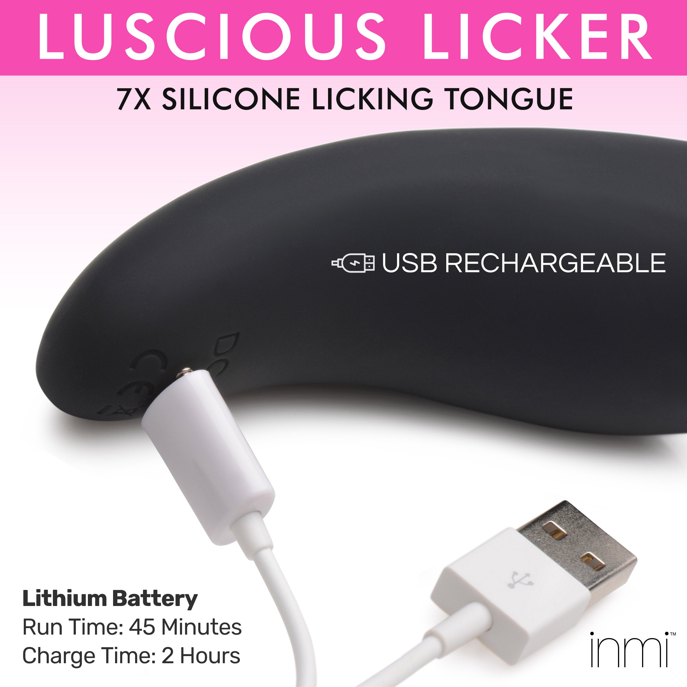 Inmi Luscious Licker 7X Silicone Licking Tongue Black