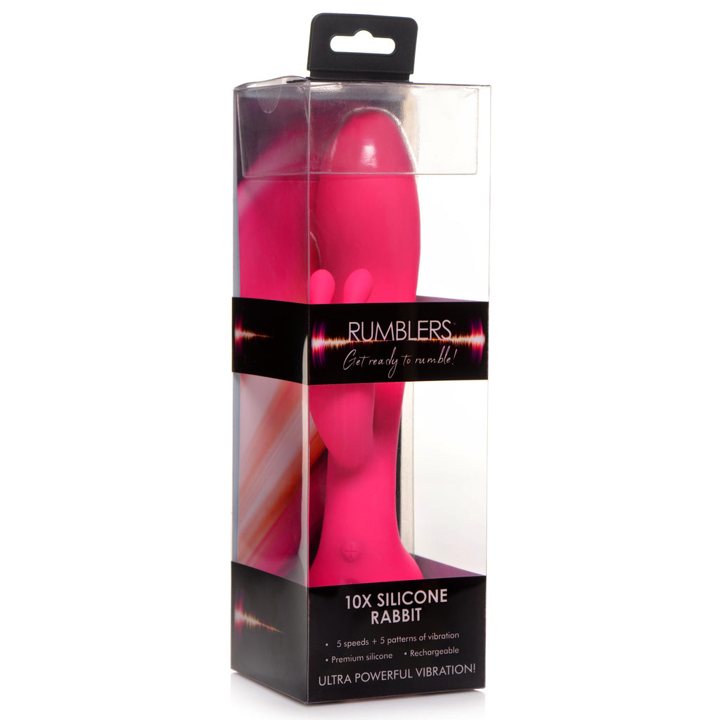 Rumblers 10X Rabbit Silicone Vibrator Pink