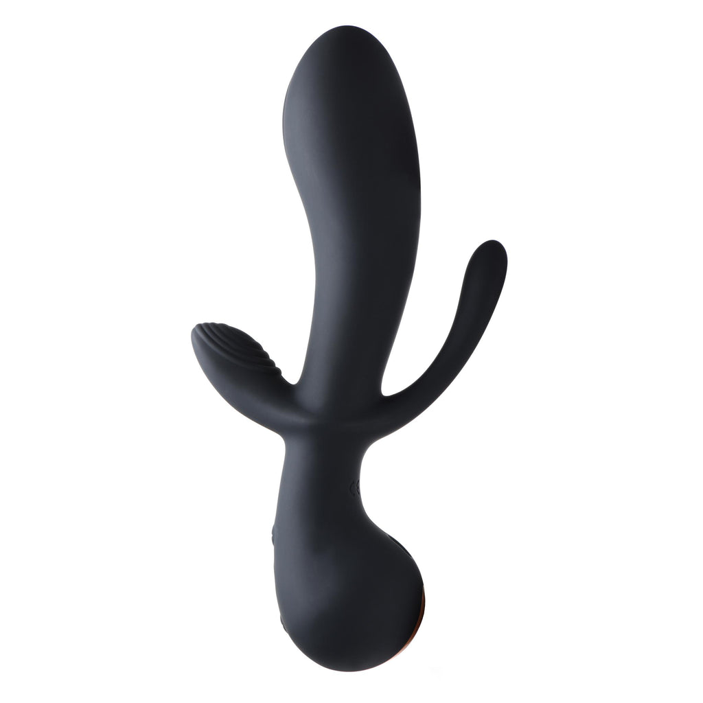 Rumblers 10X Triple Stim Silicone Vibrator Black