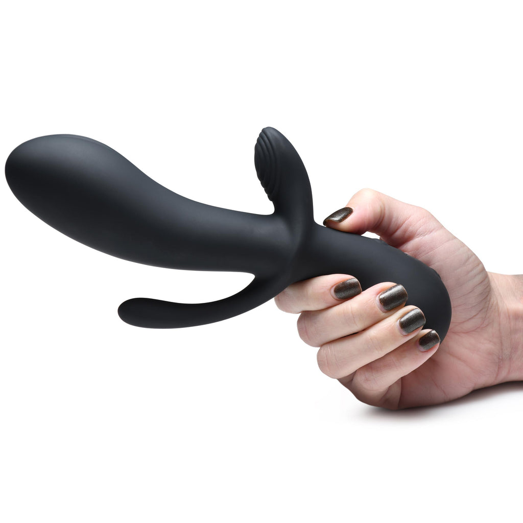 Rumblers 10X Triple Stim Silicone Vibrator Black