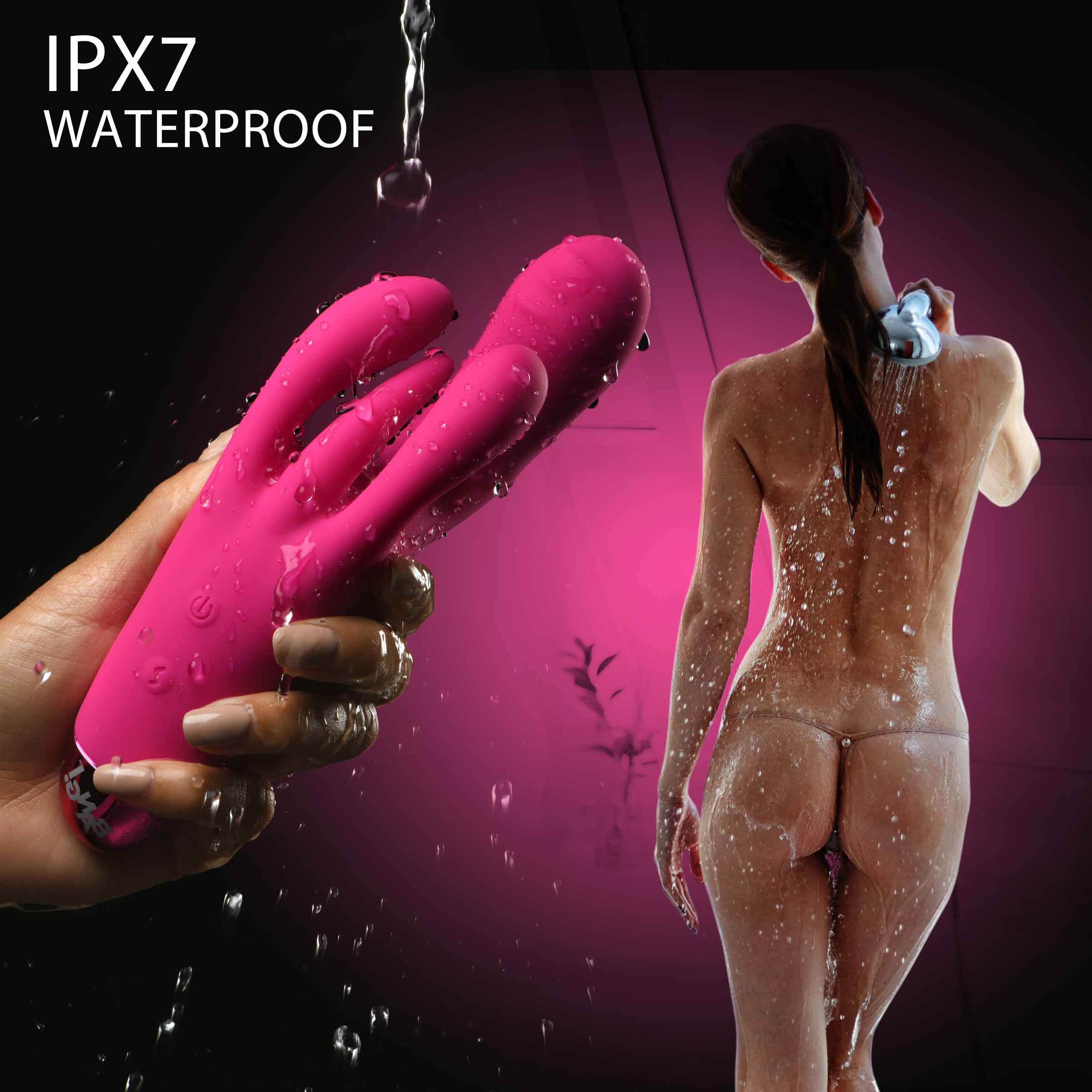Bang! 10X Triple Rabbit Silicone Vibrator - Pink Pink