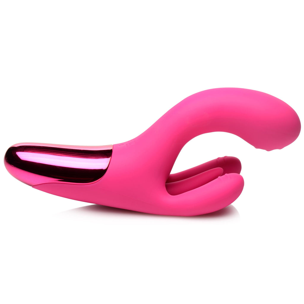 Bang! 10X Triple Rabbit Silicone Vibrator - Pink Pink