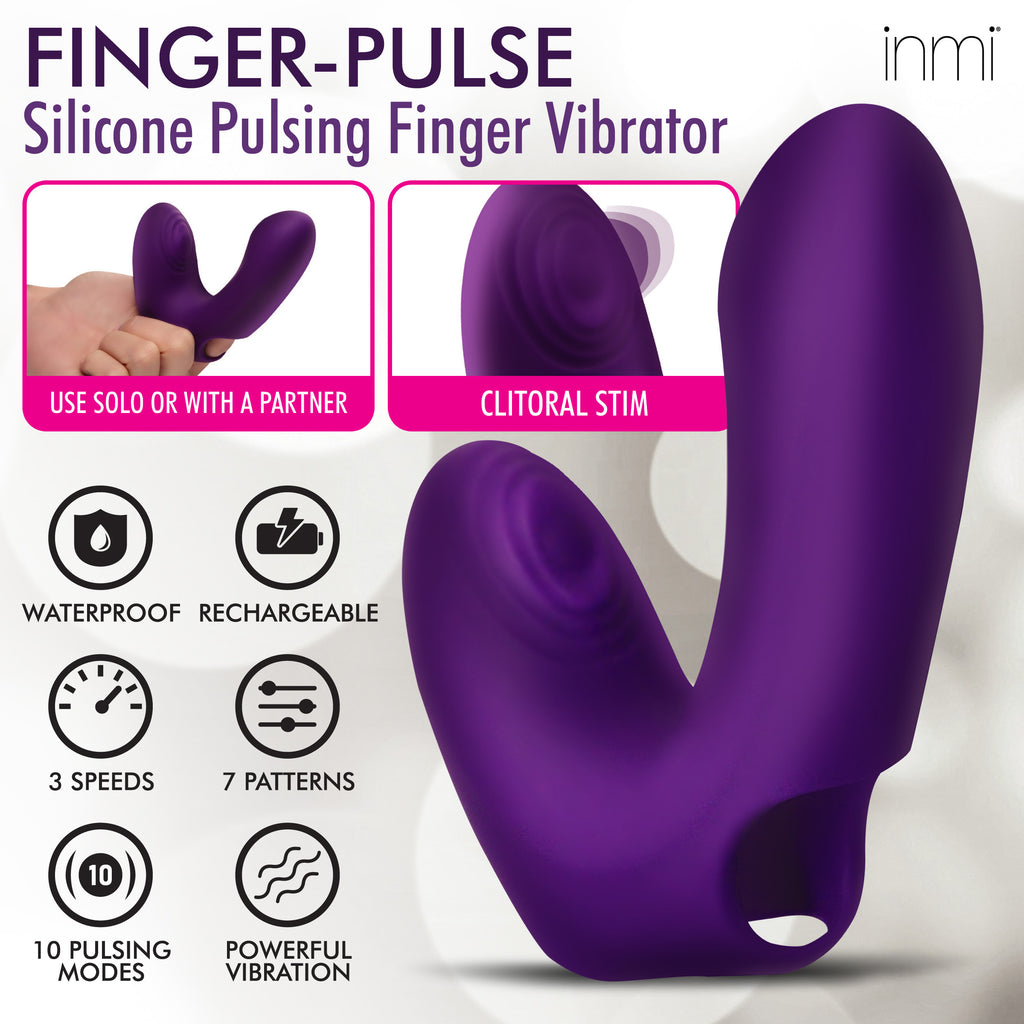 Inmi Finger-Pulse Silicone Pulsing Finger Vibrator Purple